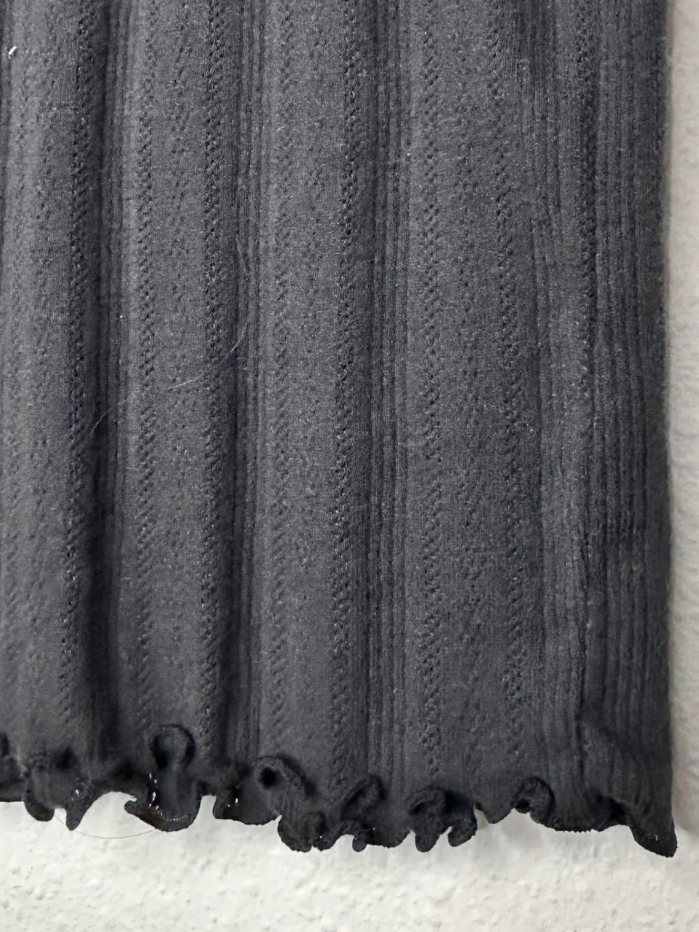 J. Crew Pointelle Short Sleeve Cardigan, Black, Size Large